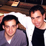 Alejandro Amenábar y Xavier Capellas grabando LOS OTROS, Londres 2001